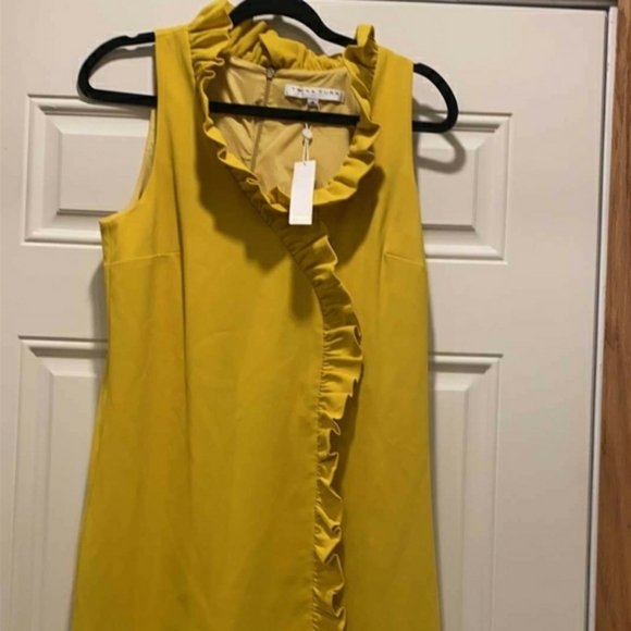 Trina Turk Atlantis Ruffled V-Neck Sleeveless Dres - Picture 3 of 13